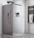 PANEL ΤΖΑΜΙ GREY 80*195h/8mm ME ΜΠΡΑΤΣΟ ΜΑΥΡΟ 70-120cm