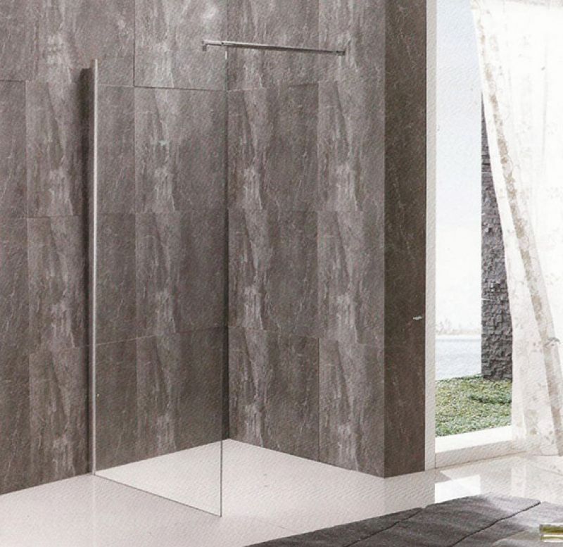 PANEL ΤΖΑΜΙ ΔΙΑ/ΝΕΣ 80*195h/8mm ME ΜΠΡΑΤΣΟ ST/ST 70-120cm