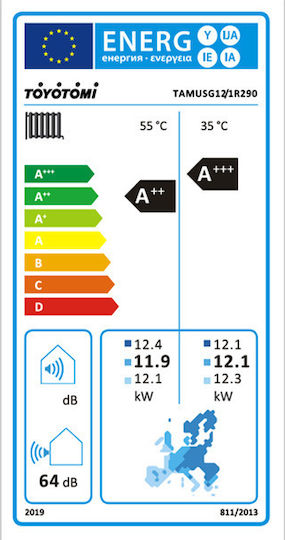 Toyotomi Atria Αντλία Θερμότητας 12kW Μονοφασική 75°C Monoblock